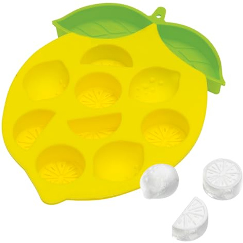 moses. Zitrone Eiswürfelform Freezy Lemon – Silikonform für 11 Zitronen-Eiswürfel, flexible Eiswürfelform, für Cocktails, Sommerdrinks, Desserts, spülmaschinengeeignet