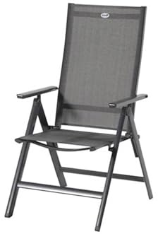 Hartman Aruba stilvoller Multipositionssessel in Xerix und Anthrazit, solides Aluminiumgestell, Sitzfläche aus hochwertigem Textilen, 73 x 62,5 x 112,5 cm, Rückenlehne 7-Fach verstellbar, wetterfest