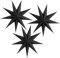 EASY JOY 9-Pointed Paper Star 3D Hanging Christmas Star Decorations Wedding Birthday Baby Shower Room Christmas Ornaments Party Supplies, 3 Pcs 12' (Black)