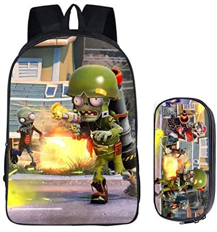 WANHONGYUE Plants vs. Zombies Image Printing Rucksack Students School Bag Pencil Case Backpack Set /8