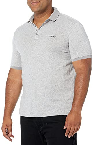 Armani Exchange 4 Buttons Polo, Grigio (Bros BC06 Alloy Htr 3901), X-Small Uomo