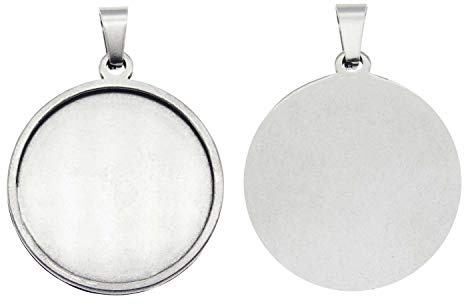 Julie Wang 10 stücke Edelstahl Oval Lünette Blank Tablett für Cabochons Cameo Harz Foto Schmuck Machen 25x25mm