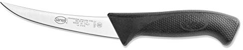 Sanelli Skin Coltello Disosso Curvo Stretto, Acciaio Inossidabile, Nero