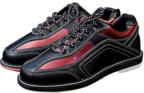 Mens Womens Bowls Shoes, Unisex Lace Up Bowling Shoe Outdoor Breathable Bowling Sneaker,Black,40