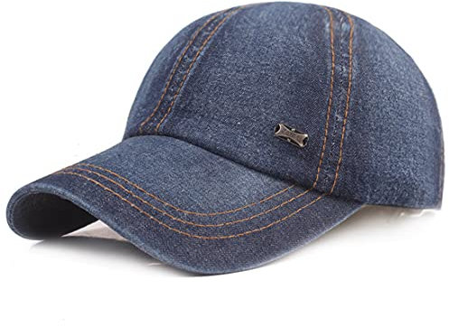 Yixda Vintage Basecap Unisex Denim Outdoor Sports Sonnenhut Jeans Mütze Baseballkappe (Dunkelblau 01)