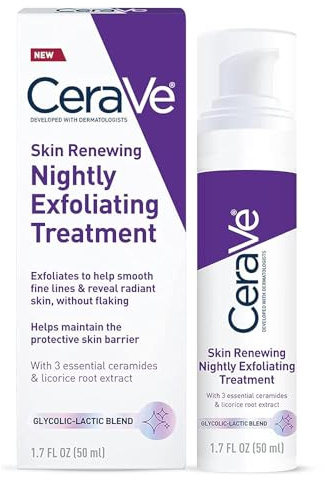 CeraVe Exfoliating Treatment, Anti Aging Serum with Glycolic Acid, 17oz