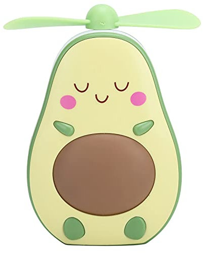 Mini Ventilador portátil con luz LED nocturna, Mini Ventilador USB recargable con espejo de maquillaje, ultra silencioso, ideal para escritorio, color amarillo