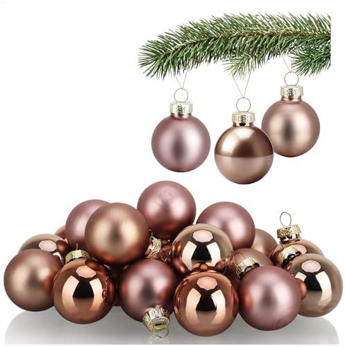 COM-FOUR® 20x Mini-Christbaumkugeln aus Glas - kleine Weihnachtskugeln für die Weihnachtsdekoration - Baumschmuck für den Weihnachtsbaum - Ø 3 cm