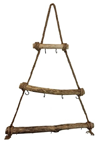 Albero di Natale in legno con 3 rami da decorare, 72 cm, decorazione natalizia da parete