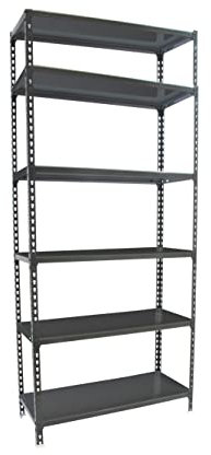 Simon Rack Simonclick Metallregal, 2500 x 800 x 500 mm, 6 Höhen, Metall-Tablett, 180 kg Flexpunkt, Lagerregal, Anthrazit