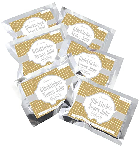 Fortunas Glückslicht | Dots | Gold | Glückliches neues Jahr | Edler Golddruck mit fröhlichen Punkten | 6er Pack