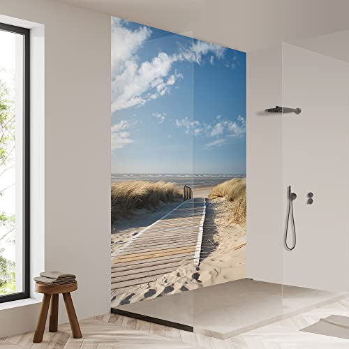 yourplate Duschrückwände mit individueller Größe (1 Rückwand – Premium Matt – bsmar02) – Duschrückwand Alu mit Feuchtigkeitsschutz – Rückwand Dusche zur einfachen Montage