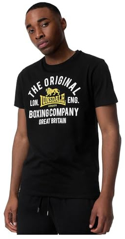 Lonsdale Herren T-Shirt Normale Passform CLOGHFIN Black/Yellow/White XL 117348