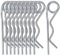SKIR'CO (10 Stück) Federsplinte aus verzinktem Stahl 2 mm, Doppelring R Clips, R-förmiger Federsplint