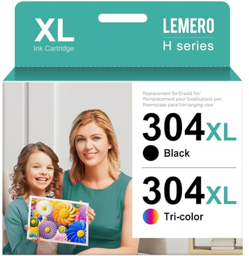 Lemero 304XL Patronen Kompatibel für HP 304 XL Druckerpatronen für HP DeskJet 3750 2630 3760 Envy 5030 5000 5032 5010(Schwarz/Farbe,2-Pack)