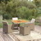Festnight Rattan Gartenmöbel Set 4 Personen Balkon Sitzgruppe Garten Essgruppe Balkonmöbel Set Gartentisch mit 4 Stühlen Set Gartenbank Polyrattan Gartengarnitur Sitzgarnitur Balkontisch