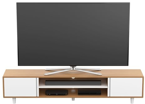 AVF Large TV Cabinet, 2m, up to 95 Inch and 50kg, Adjustable Soundbar Shelf | 2m extra wide cabinet for large TVs; soft-close doors for living room storage; adjustable soundbar shelf and cable management