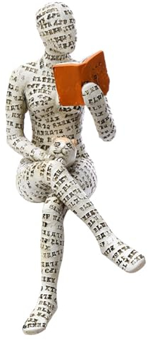 HXTNool Lesende Frau Skulptur Deko,Modern Harz Abstrakte Lesefigur Skulpturen,Bücherregal Dekorornament,Dekobücher, Figur Deko für Büro,Studie,Bücherregal,Regal,Desktop (C)