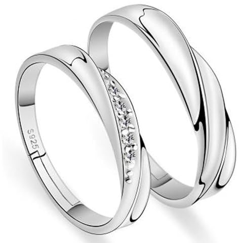 Paarring Für Männer Und Frauen, Kubischer Zirkonia, Für Sie Und Ihn, Passendes Paar/Liebhaber, Ewigkeit, Verlobungsversprechen, Gedrehter, Verstellbarer Ring, Ehering, Ringe, Schmuck, Geschenk, We