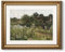 ARPEOTCY Wandkunst, Vintage-Stil, gerahmt, 33 x 40,6 cm, Retro-Landschaft, Fluss, Blumenbild, Leinwanddruck, Kunstwerk mit antikem Rahmen, viktorianisches Wandbild, Dekoration für Galerie, Wohnzimmer