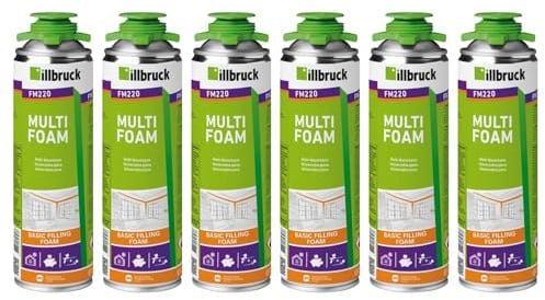 FM220 Bauschaum Montageschaum Pistolenschaum Multischaum Fensterschaum hohe Schalldämmung Wärmedämmung 500ml Kombisets (ohne Reiniger/ohne Schaumpistole, 6x 500ml)