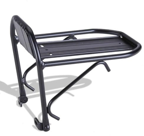 HUIIUH Fahrrad-Frontträger, robuster und langlebiger Frontlader-Träger aus Aluminiumlegierung für Fahrräder, Fahrrad-Rückenträger für Reisen, Mountainbike-Zubehör, Schwarz