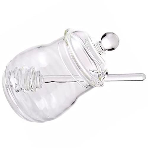 QXSJEDYCH 1 Set Ml Coperchio Alveare Coperchio Mestolo Gadget Mini Negozio Zucchero for Condimenti Barattolo Dispenser Vetro Miele e Pentola Salse Cucina Casa con Contenitore Bottiglia Cristallo Trasp