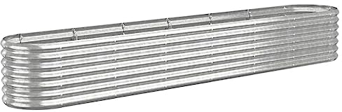 vidaXL Hochbeet Verzinkter Stahl 260x40x36 cm Silbern