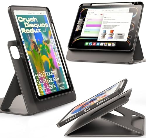 INFILAND Funda para iPad Pro de 11 pulgadas 2022/2021/2020/2018 (4ª/3ª/2ª generación), cubierta magnética extraíble, soporte ajustable vertical/horizontal, visión mejorada, múltiples ángulos, pizarra
