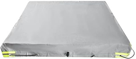 Anhänger Abdeckung Plane, Anhängerplane Flachplane 214x122x13cm, Sonnenschutz Anhänger Abdeckplane Mit Planenseil, Autoanhänger Abdeckplane Für Viele Hänger, 400D Oxford, Schwarz?grau