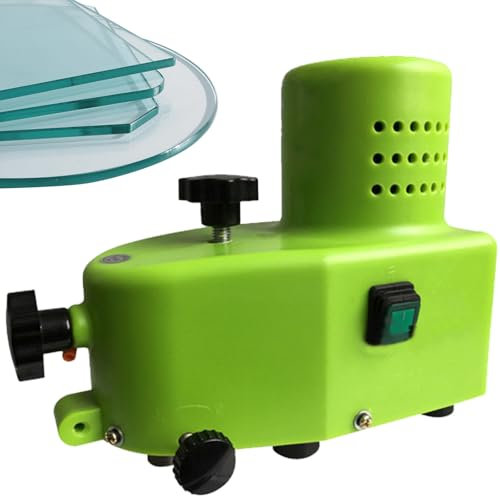 HENGCMM Pequeño bordeador de Cristal portátil de 220V 800W, Canteadora de Vidrio eléctrica, Amoladora de Borde Biselado Redondo Recto Máquina de Borde Polaco para Plano, Curva, Esquina Redondeada