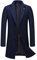 Allthemen Manteau Homme Hiver Mi-Long Trench Coat en Laine Chaud Veste Slim Parka Couleur Unie Pardessus Coupe Vent