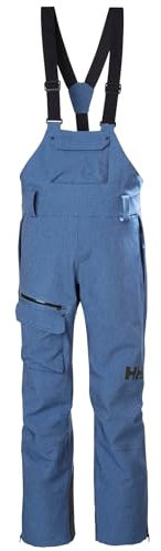 Helly-Hansen Powderqueen Bib Pant - Damen Schneehose zum Skifahren, wasserdicht, isolierte Winterausrüstung, 607 Deep Fjord Denim - M