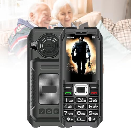 Basic Mobile Phones for The Elderly and Kids, Unlocked Dumb Phones, Cell Phones Without Internet - with Big Buttons, MP3, MP4, Camera, Flashlight, SOS,Black