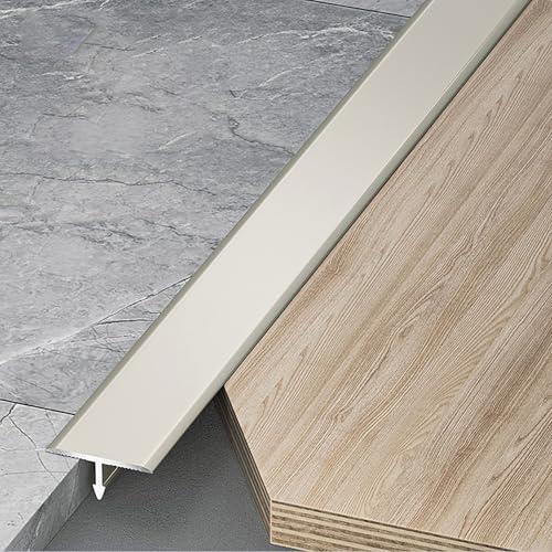 Raouoae Übergangsprofil T-Profil Ausgleichsprofil Aluminium Eloxiert Übergangsschiene 3 Stück 100cm Flach Ausgleichsprofil Abschlussleiste Für Fliesen Laminat/Parkett(Meridiangrau,Breite: 20 mm)