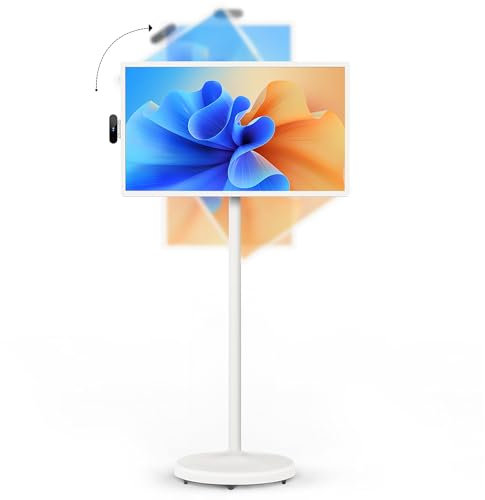 Neeni Play 32-Inch Smart Portable TV with 1080P Touchscreen, Rotatable Display, Rolling Stand, Built-in Battery, Android OS, Remote, External 4K Camera