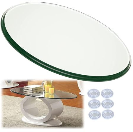 Plateau de table rond en verre trempé de remplacement - for comptoirs en verre, tables à thé, plateaux de jardin, bonne stabilité thermique, plateau de table rond en verre trempé - Épaisseur 8 mm(75cm