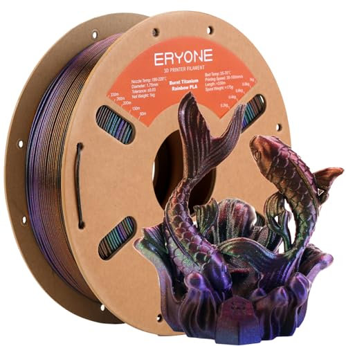 ERYONE Burnt Titanium Rainbow PLA Filament 3D Printer, 1.75mm +/-0.03mm, 1kg(2.2LBS)/Spool, Nebula