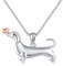 URONE Dackel Geschenke Silber 925 Dackel Kette Anhänger Dackel Schmuck Geschenke für Frauen mit Hund