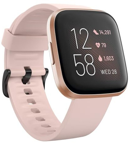 AK Pour Bracelet Fitbit Versa 2/Bracelet Fitbit Versa, Silicone Sport Classique Remplacement Bracelet Compatible avec Fitbit Versa Lite/Versa 2/Fitbit Versa pour Femmes Hommes (Rose)