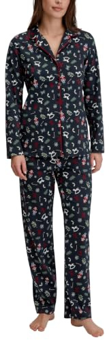 CALIDA Family & Friends Pyjama Damen | durchgeknöpfter Schlafanzug, weiche Interlock-Qualität und angenehm wärmender Komfort
