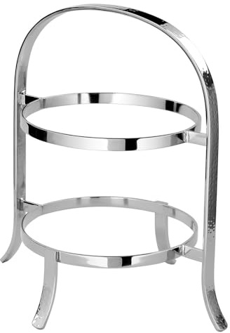 Fink 2-stöckige Teller-Etagere 33x31 cm aus Edelstahl gehämmerter Tellerständer