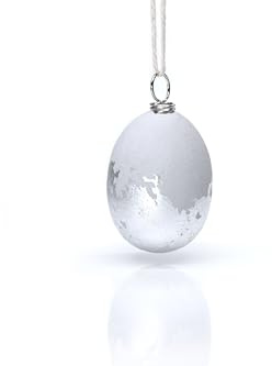 Luxerior Designs | Osterei Anhänger aus Beton | optional mit Blattmetall | Ostern | Osterstrauch | Osteranhänger | Osterfest | (Silber, Hellgrauer Beton, 4 Eier)