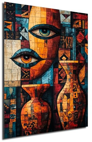 DRO Design Mosaik - 30x40 cm - Wandbild auf 6mm HDF Platte - Fertig zum Aufhängen mit Metallhaken - Hochwertiger UV-Druck - Moderne Deko für Wohnzimmer, Schlafzimmer, Büro