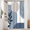 Uiiooazy Rideau Douche Bleu Gris, Rideau de Douche Abstrait Géométrique Lignes Noir Rayé Rideaux de Baignoire Anti Moisissure Imperméable Tissu Polyester Rideaux de Bain avec 8 Crochets 120x200cm
