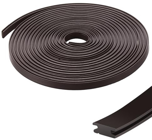 Wonderjune 1 Roll Flexible Magnetic Strip Insert for Framed Swing Shower Doors Shower Door Magnetic Strip Replacement Brown Refill Replacement for Semi Framed Swing Glass (134 Inch)