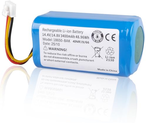 14,4V 3400mAh Batería Compatible con CECOTEC Conga 2299, Conga 2299 Ultra Home Vital X-Treme X, CECOTEC ICR18650-14, Create NETBOT S18, ETA Nico 2219, Trifo M662 Aspiradora Robot