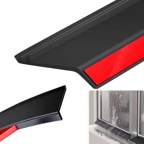 ACESOME Window Weather Bar, Self Adhesive Rubber Rain Deflector, Black Rain Drip Guard, Universal Weather Stripping for Windows, Doors, Cars (4.5cm×5m)