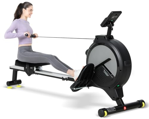 Novonova Máquina de Remo para casa, Máquina Remo casa con 16 Niveles de Resistencia, Pantalla LCD, Rowing Machine Magnético súper silenciosa, Nuevo Diseño, Mquina De Remo Profesional Gym En Casa