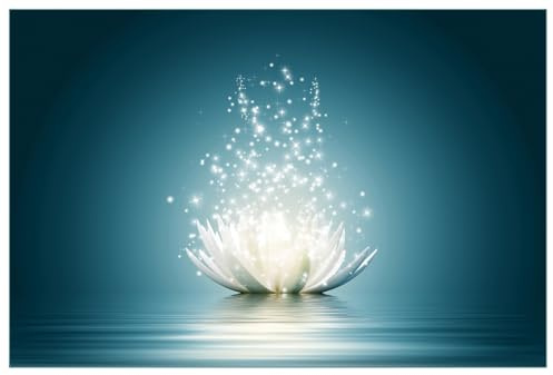 Wallario Küchenrückwand selbstklebend 90 x 60 cm, Motiv: Lotosblüte auf Wasser | Spritzschutz abwischbar & pflegeleicht